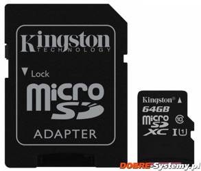 Karta SD 64GB micro z adapterem klasa 10