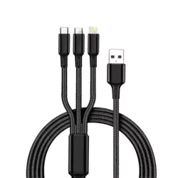 Przewód Kabel 3w1 USB-C Micro USB Lightning iPhone Kabel CA-10BK