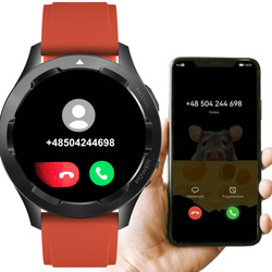 EUROLOOK Sportowy Inteligentny Zegarek Smartwatch Czerwony Wodoodporny Fitness Bluetooth iOS Android 
